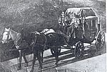 Postkutsche auf dem Weg von St. Andreasberg nach Clausthal um 1900